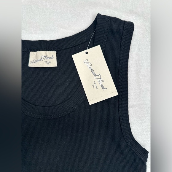 Women’s Slim Fit Scoop Neck Tank Top Black Universal Thread - Picture 7 of 8